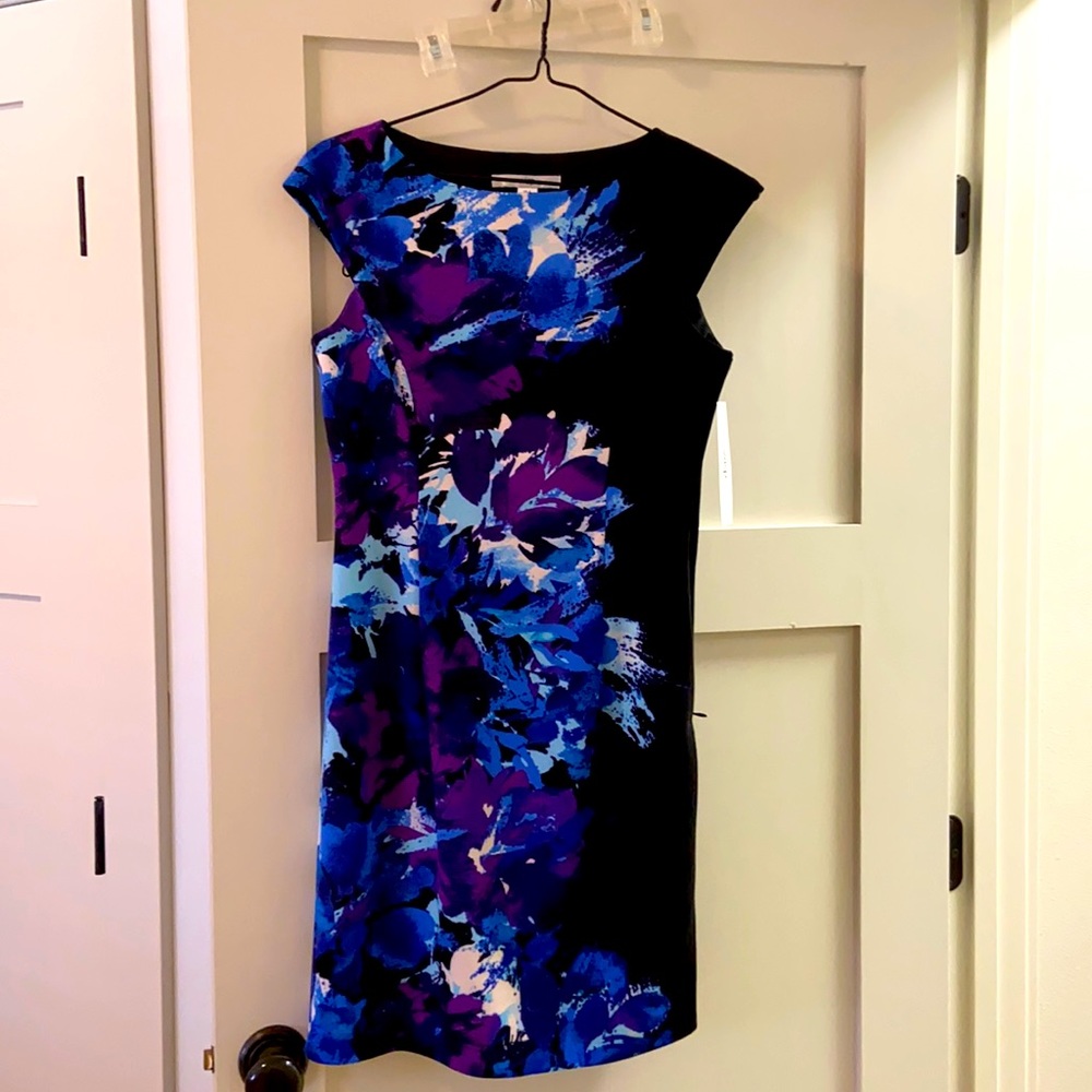 NWT sheath dress black/purple